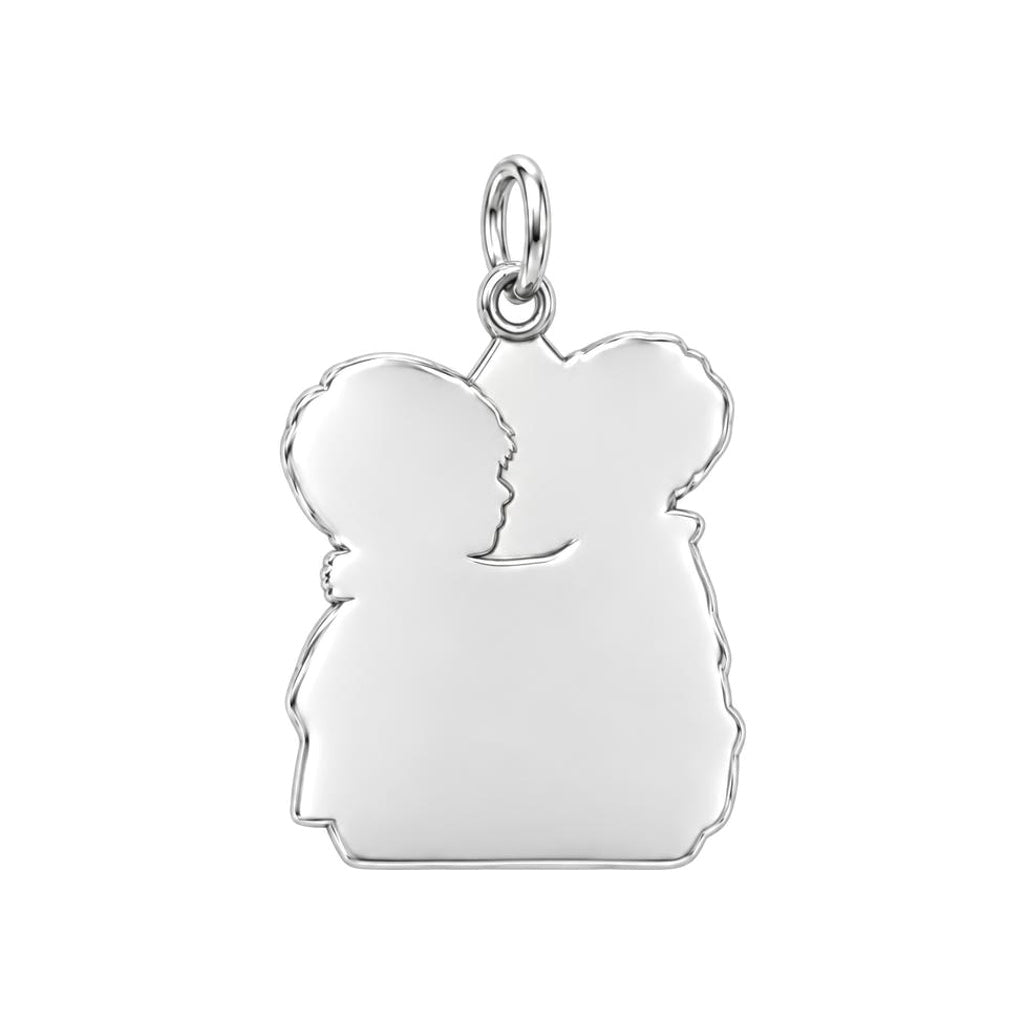 Brothers Eternal Hug Charm Bracelet – Personalized Mom Gift – back of the charm, engraving area