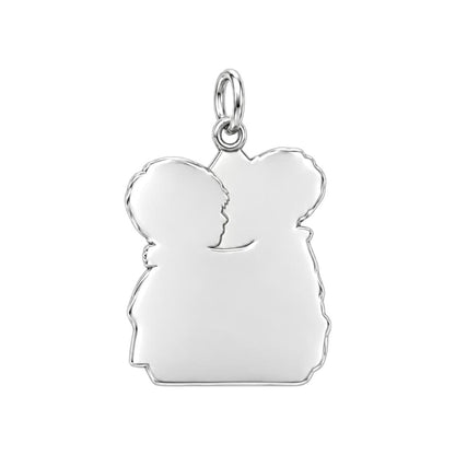 Brothers Eternal Hug Charm Bracelet – Personalized Mom Gift – back of the charm, engraving area