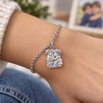 Brothers Eternal Hug Charm Bracelet Set – worn / in use