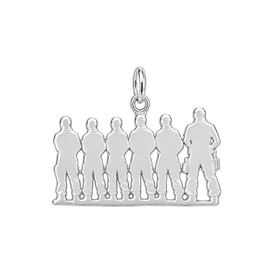 Brothers in Arms Charm Bracelet – Personalized Veteran Gift – back of the charm, engraving area