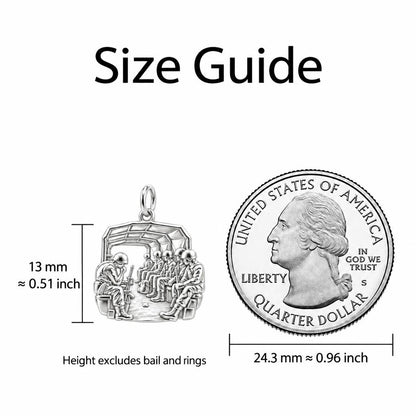 Brothers in Arms Charm Bracelet – Personalized Veteran Gift – size guide, 13 mm charm next to a quarter