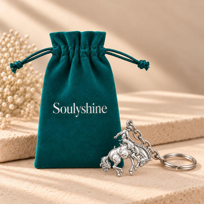 Bucking Bronco Rider Charm Keychain – Soulyshine velvet gift pouch