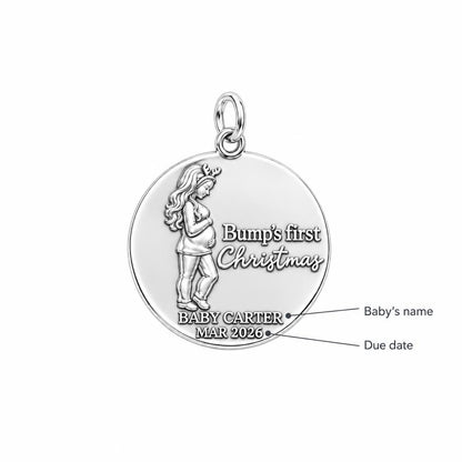 Bump's First Christmas Charm Bracelet – Personalized Mom Gift – personalization guide