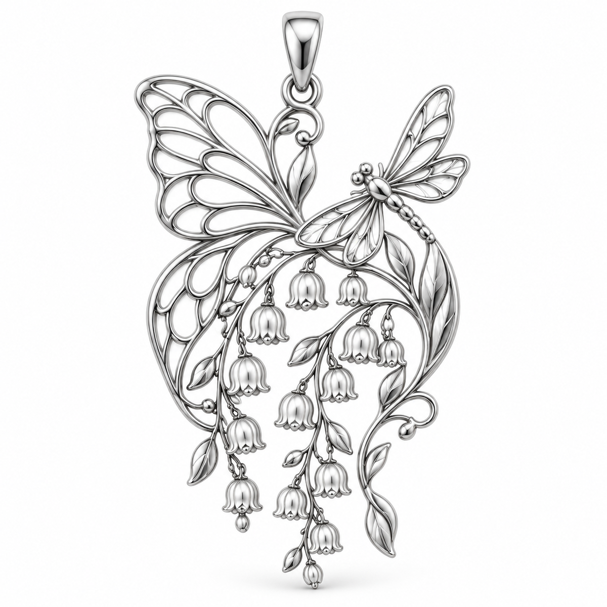 Butterfly and Lily of the Valley Keepsake Plaque – back of the charm, engraving area