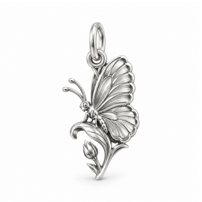 Butterfly Bloom Charm — Silver | charm-topics-remaining-444-2026-09-14 | topic-031