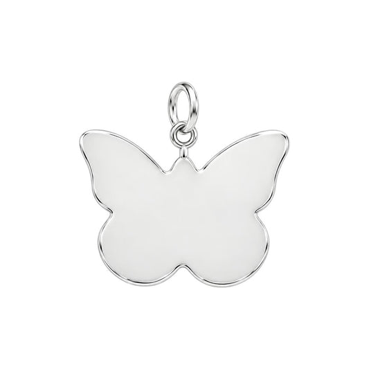 Butterfly Memorial Portrait Charm Bracelet – Personalized Mom Gift – back of the charm, engraving area