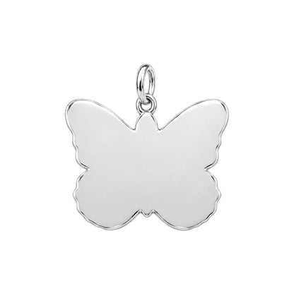 Butterfly Wings Memorial Charm Bracelet – Personalized Bereavement – back of the charm, engraving area