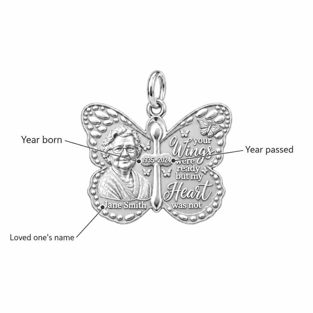 Butterfly Wings Memorial Charm Bracelet – Personalized Bereavement – personalization guide