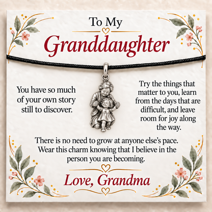 Grandma's First Steps Charm: Grow Your Way — Main image, silver finish