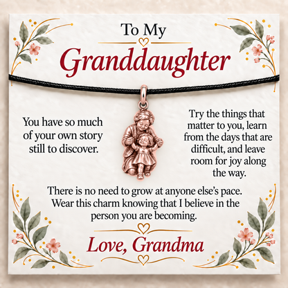Grandma's First Steps Charm: Grow Your Way — Main image, rose gold finish