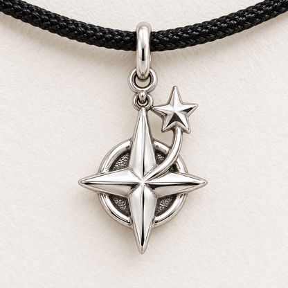 Guiding Star, Believe in Your Journey — Macro detail, silver finish