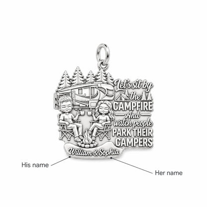 Campfire People Watching Charm Bracelet – Personalized Couple Gift – personalization guide