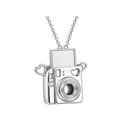Captured Moments Camera Charm – Personalized Photographer Gift – silver charm, front view