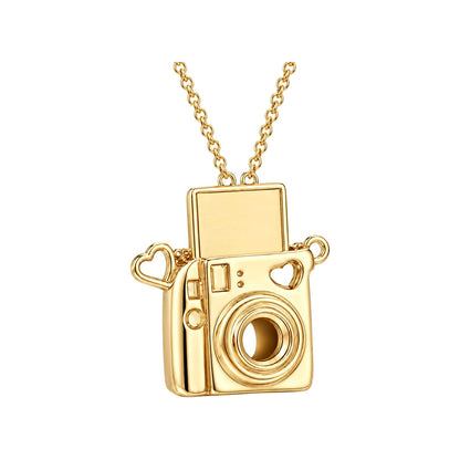 Captured Moments Camera Charm – Personalized Photographer Gift – 18K gold charm, front view