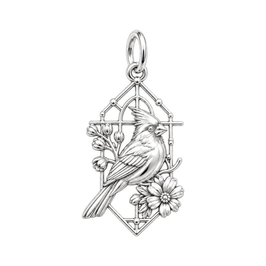 Cardinal at the Window Charm and Polyester Cord Bracelet Set