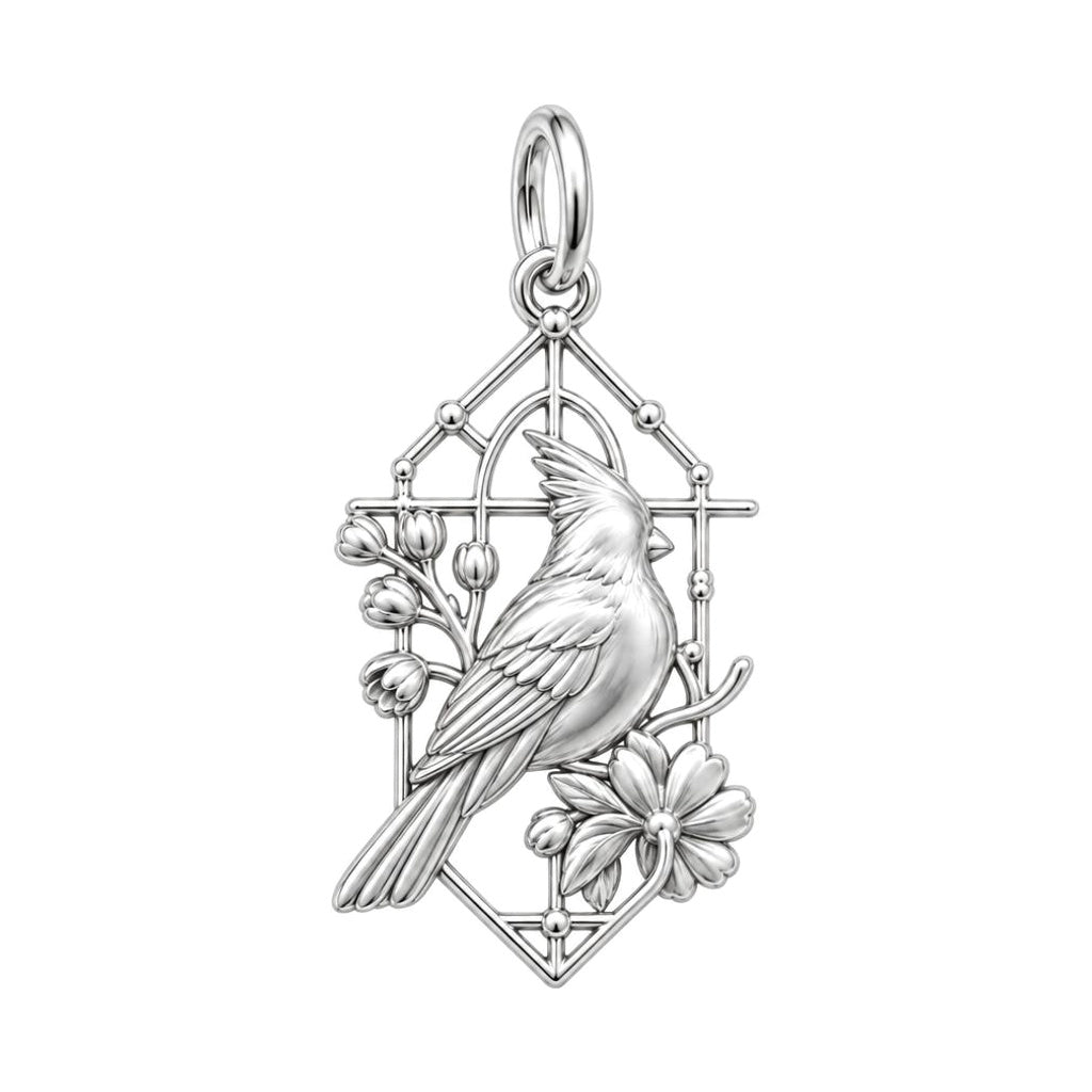 Cardinal at the Window Charm and Polyester Cord Bracelet Set