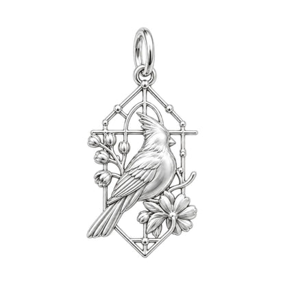 Cardinal at the Window Charm and Polyester Cord Bracelet Set