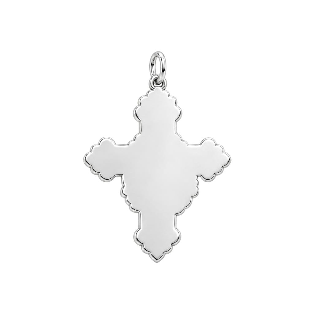 Cardinal Cross Remembrance Charm Bracelet – Personalized Memorial Gift – back of the charm, engraving area