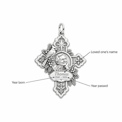 Cardinal Cross Remembrance Charm Bracelet – Personalized Memorial Gift – personalization guide