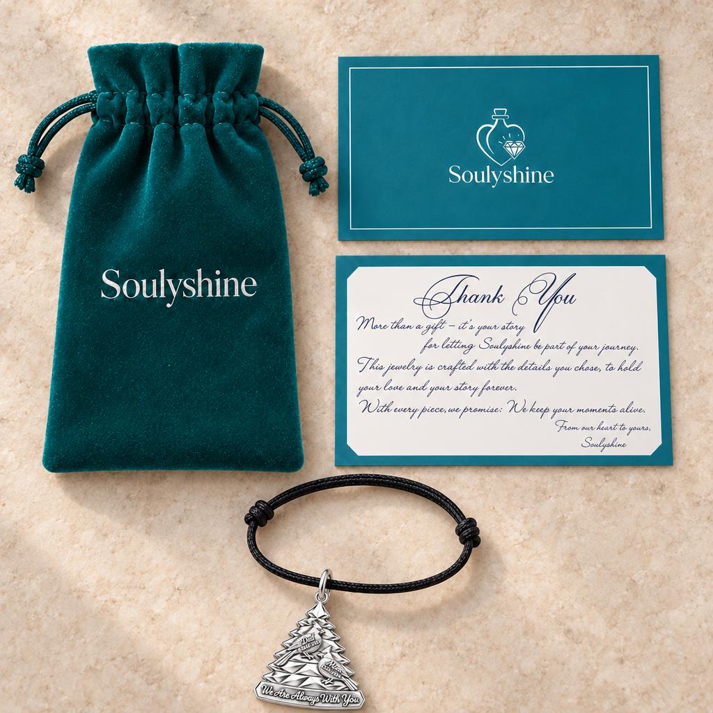 Cardinal Eternal Tree Charm Bracelet – Personalized Memorial Gift – Soulyshine velvet pouch and gift card