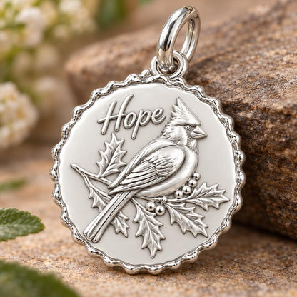 Cardinal Hope Charm and Polyester Cord Bracelet Set