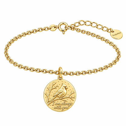 Cardinal Messenger Charm Bracelet Set – 18K gold, front view