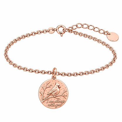 Cardinal Messenger Charm Bracelet Set – rose gold, front view