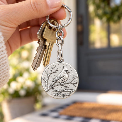 Cardinal Messenger Charm Keychain – worn / in use