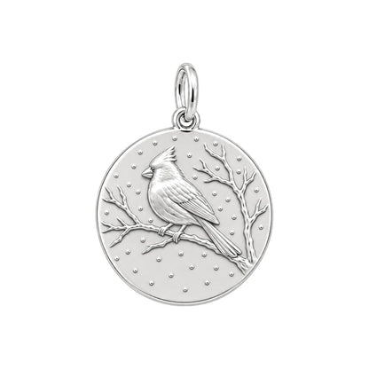 Cardinal Messenger Charm Keychain – back of the charm, engraving area