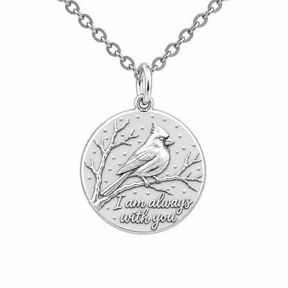 Cardinal Messenger Charm Necklace Set – silver, front view