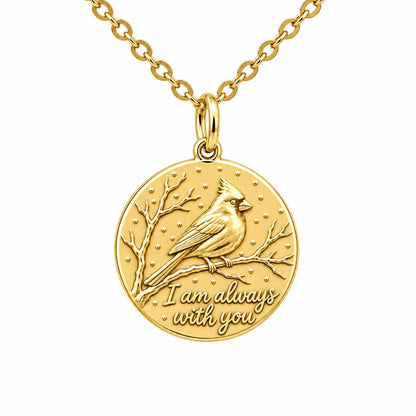 Cardinal Messenger Charm Necklace Set – 18K gold, front view