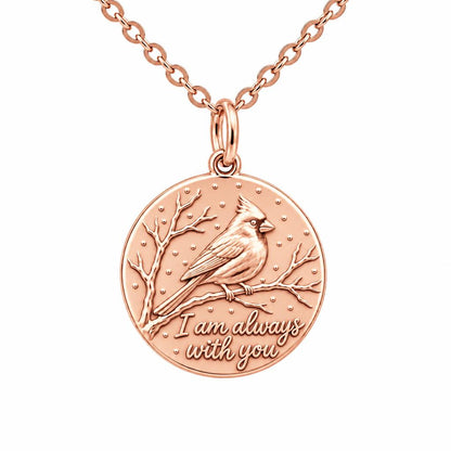 Cardinal Messenger Charm Necklace Set – rose gold, front view