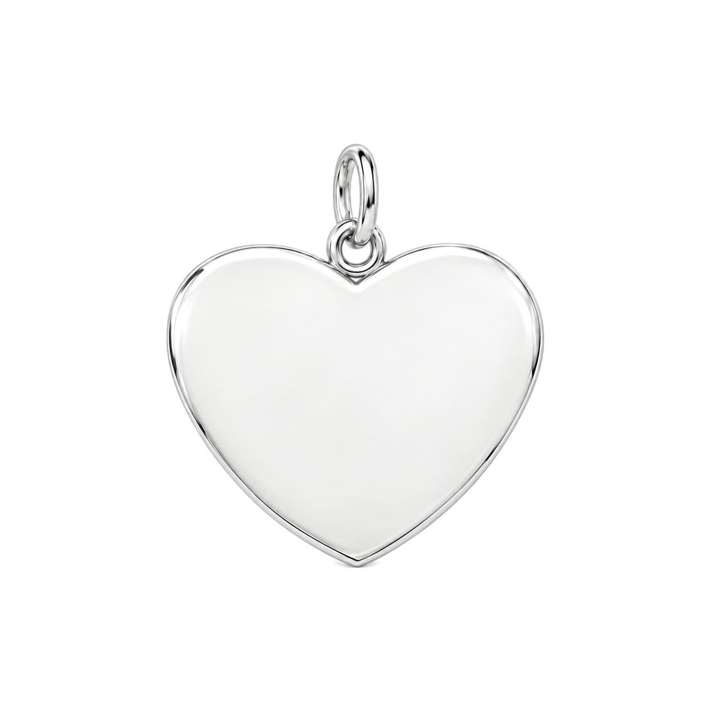 Cardinal Portrait Heart Charm Bracelet – Personalized Memorial Gift – back of the charm, engraving area