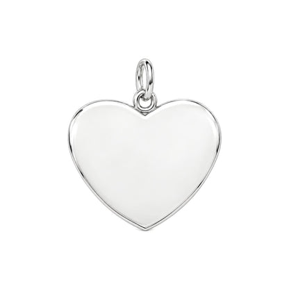 Cardinal Portrait Heart Charm Bracelet – Personalized Memorial Gift – back of the charm, engraving area