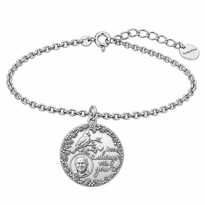 Cardinal Remembrance Portrait Charm Bracelet Set – silver, front view