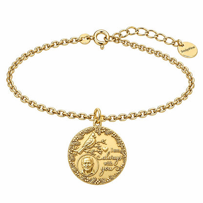 Cardinal Remembrance Portrait Charm Bracelet Set – 18K gold, front view