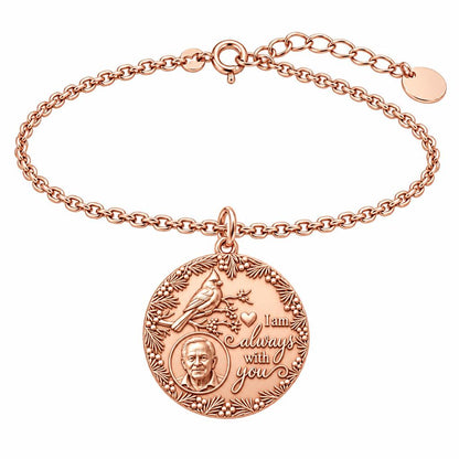 Cardinal Remembrance Portrait Charm Bracelet Set – rose gold, front view