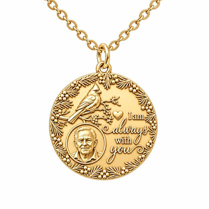 Cardinal Remembrance Portrait Charm Necklace Set – 18K gold, front view