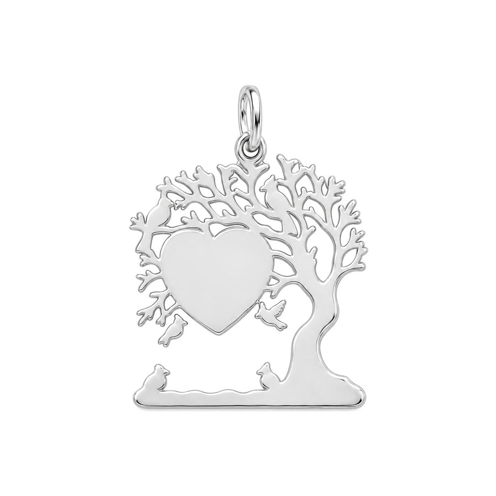 Cardinal Tree of Life Charm Bracelet – Personalized Memorial Gift – back of the charm, engraving area