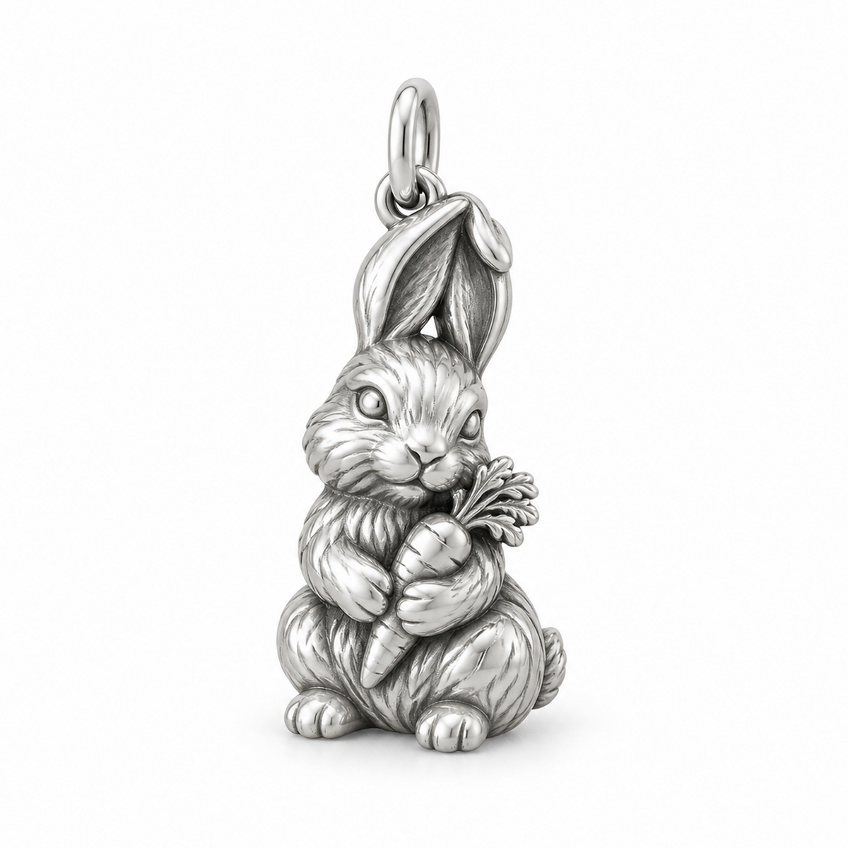 Carrot Cuddle Bunny Charm — Silver | charm-topics-remaining-444-2026-09-14 | topic-370