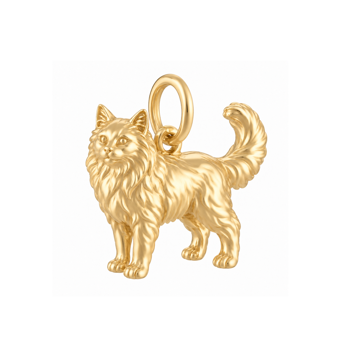 Domestic Longhair — Cat Breed Charm and Polyester Cord Bracelet Set — Gold