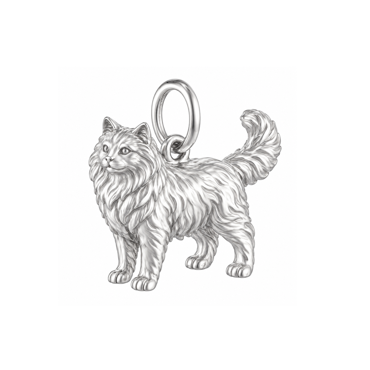 Ragdoll — Cat Breed Charm and Polyester Cord Bracelet Set — Silver