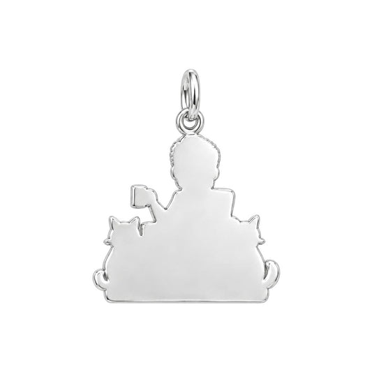 Cat Dad Armchair Ritual Charm Bracelet – Personalized Dad Gift – back of the charm, engraving area