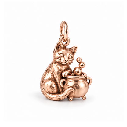 Cauldron Cat Charm — Rose Gold | charm-topics-remaining-444-2026-09-14 | topic-164