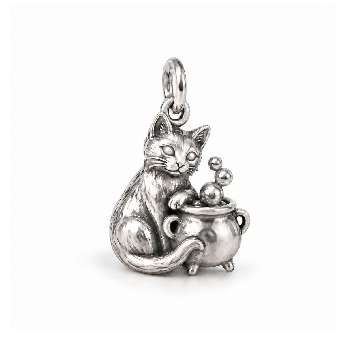 Cauldron Cat Charm — Silver | charm-topics-remaining-444-2026-09-14 | topic-164