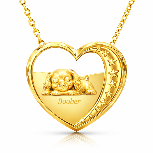 Soulyshine Cavalier Starry Slumber – Personalized Pet Heart Necklace