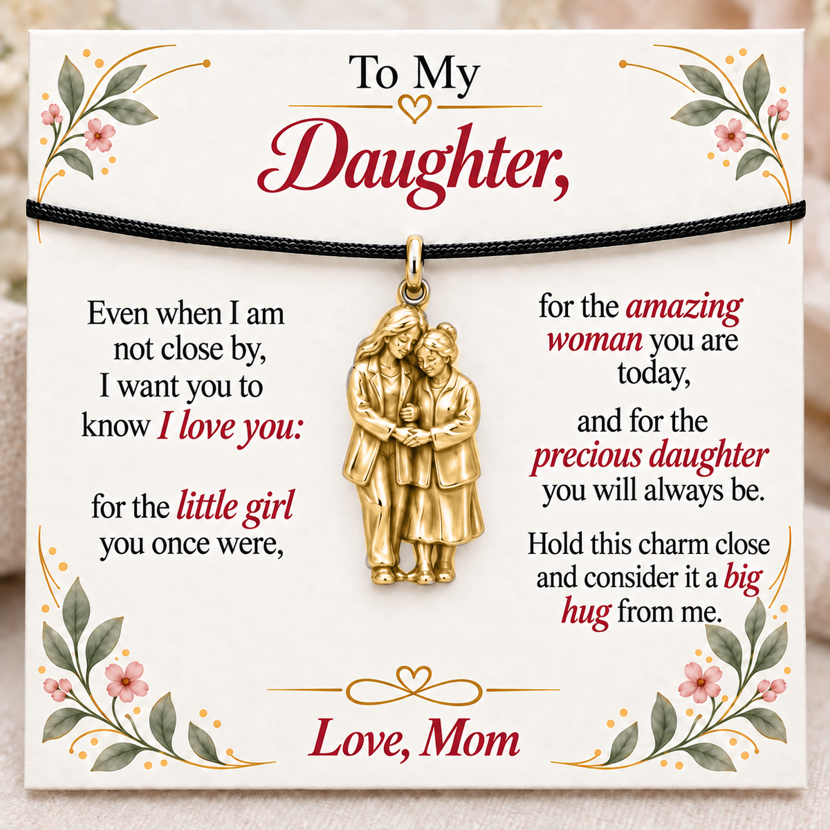 Joined Hands, A Daughter Always Treasured — Main image, gold finish