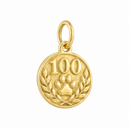 A Hundred Happy Walks Charm — Gold | codex-batch:charmco60-collections-20260910 | 03-special-moments/10-hundredth-walk