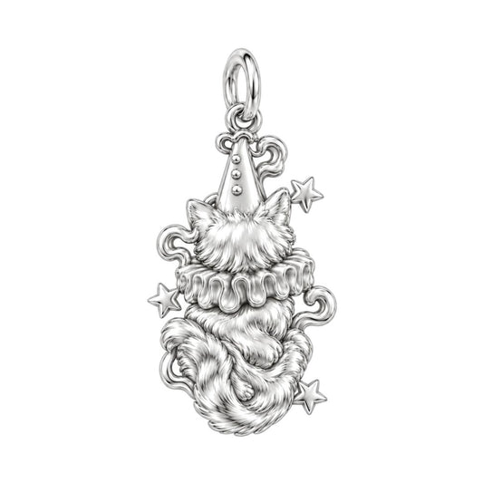 Celestial Circus Cat Charm Bracelet – Personalized Cat Mom Gift – back of the charm, engraving area