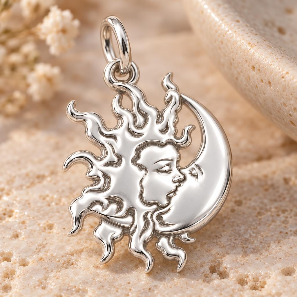 Celestial Eternal Bond Charm Bracelet – Personalized Mom Gift – macro detail of the charm